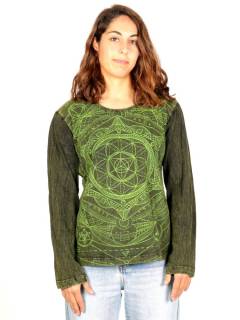 Camisetas Hippie M Larga - Camiseta artesanal de manga CAEV42.