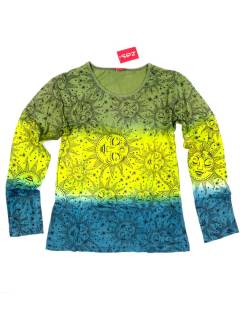 Modelo: Verde Camisetas Hippie M Larga - Camiseta de manga larga confeccionada CAEV43 - Modelo Verde