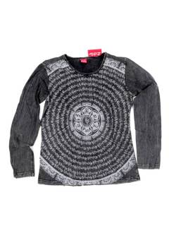 Modelo: Negro Camisetas Hippie M Larga - Camiseta de manga larga con CAEV46 - Modelo Negro