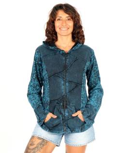 Sudadera patchwork con capucha y cremallera, para comprar al por mayor o detalle.[CAEV48]