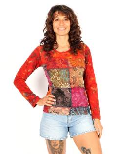 Camiseta patchwork estampado multicolor, para comprar al por mayor o detalle.[CAEV52]