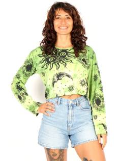 Camiseta crop sol y luna manga larga, para comprar al por mayor o detalle. [CAEV53]
