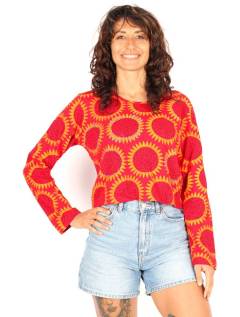 Camiseta crop sol con detalle crochet, para comprar al por mayor o detalle.[CAEV54]
