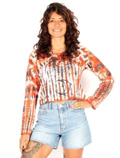 Camiseta crop  tie-dye sol y luna artesanal, para comprar al por mayor o detalle.[CAEV60]
