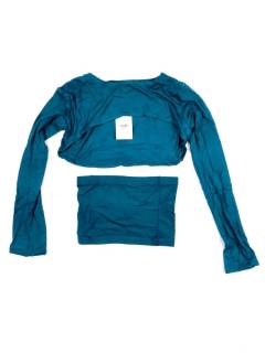 Modelo: Azul Tops y Blusas - Camiseta Lisa de dos piezas, CAPN01P - Modelo Azul