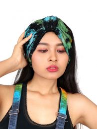 ZAS robapinzas.com | Diadema tipo turbante para el pelo elástica ancha en la parte trasera y material suave y flexible tintada con la téctnica Tie Dye o tintado con nudos. Los colores y patrones mostrados pueden variar  ligeramente de uno a otro modelo debido a la técnica de tintado artesanal con nudos utilizada (Tie Dye).