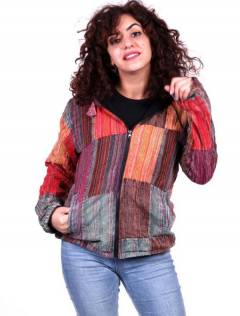 Chaqueta patchwork de rayas lavada a la piedra, para comprar al por mayor o detalle.[CHEV27]
