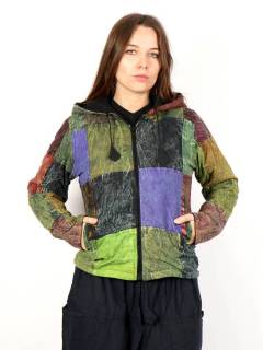 Chaqueta patchwork liso lavada a la piedra, para comprar al por mayor o detalle.[CHEV28]