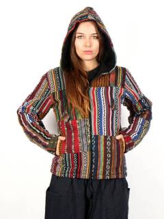 Chaqueta étnica con capucha,  para comprar al por mayor o detalle  en la categoría de Ropa Hippie de Mujer Artesanal | ZAS. [CHEV39L]
