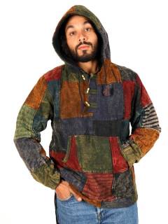 Sudadera Hippie Patchwork con Forro Polar,  para comprar al por mayor o detalle  en la categoría de Ropa Hippie de Hombre, Artesanal | ZAS. [CHHC30]