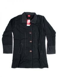 Modelo: Negro Outlet Ropa Hippie - Abrigo de algodón con CHHC35 - Modelo Negro