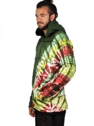 ZAS robapinzas.com | Chaqueta hippie de algodón tintado tie dye, con forro intrerno capucha bolsillos laterales y cordón en cintura