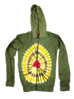 Modelo: Verde Sudaderas - Sudadera hippie con cremallera CHHC42 - Modelo Verde