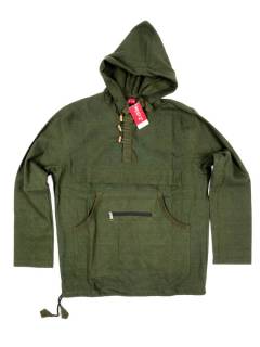 Modelo: Verde Sudaderas y Chaquetas - Chaqueta sudadera de loneta CHHC44 - Modelo Verde