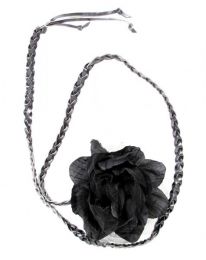 Cinturones Llaveros - cinturón flor de tela, CIPO01 - Modelo Negro