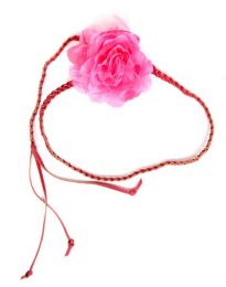 Cinturón flor de tela, con cordón de cuero PA  trenzado terminado, para comprar al por mayor o detalle  en la categoría de Ropa Hippie de Mujer | ZAS Tienda Alternativa.[CIPO01]