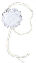Cinturones Llaveros - cinturón flor de tela, CIPO01 - Modelo Blanco