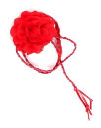Cinturón flor de tela, con cordón de cuero PA  trenzado terminado, para comprar al por mayor o detalle  en la categoría de Ropa Hippie de Mujer | ZAS Tienda Alternativa.[CIPO01]