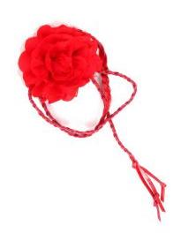 Modelo: Rojo Cinturones Llaveros - cinturón flor de tela, CIPO01 - Modelo Rojo