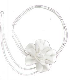 Cinturón flor cuero pa, con cordón de piel pa y motivo central con forma de flor, para comprar al por mayor o detalle.[CIPO03]