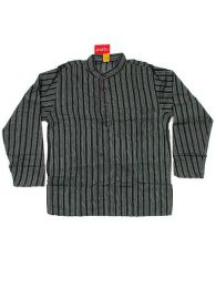 Modelo: Negro Camisas Manga Larga - Camisa de algodón de CLEV02 - Modelo Negro