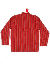 Camisas Hippies M Larga - Camisa de algodón de CLEV02 - Modelo Granate