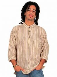 Camisa hippie de rayas manga larga CLEV02 para comprar al por mayor o detalle  en la categoría de Ropa Hippie y Alternativa para Hombre | ZAS Tienda Hippie.