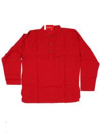 Modelo: Rojo Camisas Manga Larga - Camisa de estilo hippie con CLEV03 - Modelo Rojo