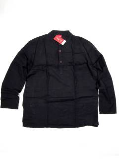 Modelo: Negro-bk Camisas Manga Larga - Camisa de estilo hippie con CLEV03 - Modelo Negro-bk
