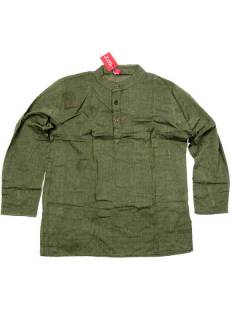 Camisas Manga Larga - Camisa hippie de algodón CLEV03 - Modelo Verde