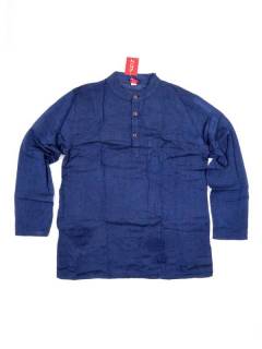 Modelo: Azul cl Camisas Manga Larga - Camisa hippie de algodón CLEV03 - Modelo Azul cl