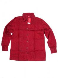 Camisas Hippies M Larga - Camisa de lisa algodón CLEV06 - Modelo Granate
