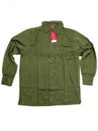 Modelo: Verde Camisas Manga Larga - Camisa de estilo hippie confeccionada CLEV06 - Modelo Verde