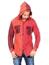 Camisa hippie de rayas manga larga capucha,  para comprar al por mayor o detalle  en la categoría de Ropa Hippie de Hombre, Artesanal | ZAS. [CLEV07B]