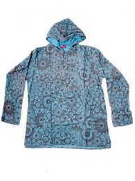 Modelo: Azul Camisas Manga Larga - Camisa tipo canguro de flores CLEV08 - Modelo Azul