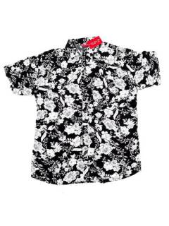 Modelo: Negro Camisas de Manga Corta - Camisa de hombre de manga CMEK08 - Modelo Negro