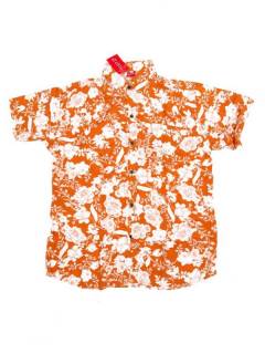 Modelo: Naranja Camisas de Manga Corta - Camisa de hombre de manga CMEK08 - Modelo Naranja