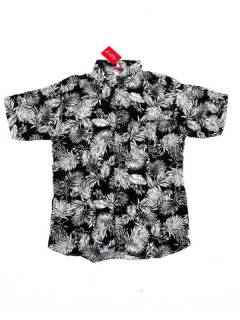 Modelo: Negro Camisas de Manga Corta - Camisa de hombre de manga CMEK10 - Modelo Negro