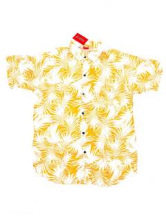 Modelo: Amarillo Camisas de Manga Corta - Camisa de hombre de manga CMEK13 - Modelo Amarillo