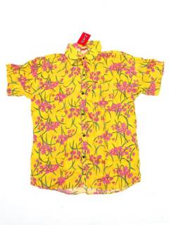 Modelo: Amarillo Camisas Manga Corta - Camisa de hombre de manga CMEK14 - Modelo Amarillo