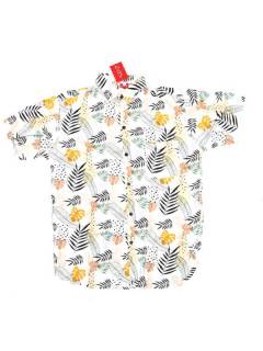 Modelo: Blanco Camisas Manga Corta - Camisa de hombre de manga CMEK17 - Modelo Blanco