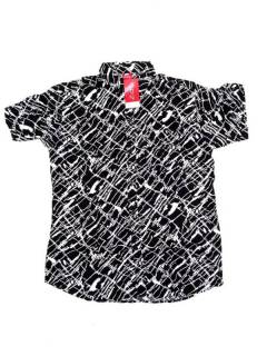 Modelo: Negro Camisas Manga Corta - Camisa de hombre de manga CMEK18 - Modelo Negro