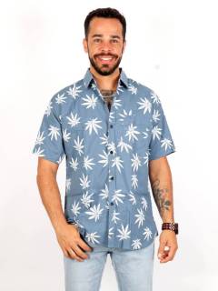 Camisa Hojas de Marihuana Grandes,  para comprar al por mayor o detalle  en la categoría de Ropa Hippie Bohemia de Hombre, Artesanal | ZAS. [CMEK20]