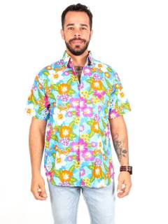 Camisa Flores de colores, para comprar al por mayor o detalle  en la categoría de Ropa Hippie de Hombre, Artesanal | ZAS.[CMEK21]