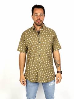 Camisa Hojas de Marihuana Pequeñas,  para comprar al por mayor o detalle  en la categoría de Ropa Hippie Bohemia de Hombre, Artesanal | ZAS. [CMEK22]