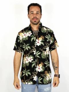 Camisa De Flores [CMEK23]. Camisas Manga Corta para comprar al por mayor o detalle  en la categoría de Ropa Hippie de Hombre, Artesanal | ZAS.