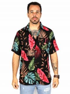 Camisa De Hojas y Flores,  para comprar al por mayor o detalle  en la categoría de Ropa Hippie de Hombre, Artesanal | ZAS. [CMEK27]