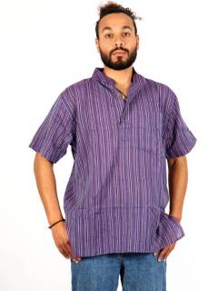 Camisa hippie de rayas Manga Corta,  para comprar al por mayor o detalle  en la categoría de Ropa Hippie de Hombre, Artesanal | ZAS. [CMEV02]