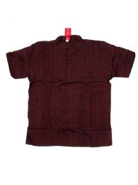 Camisas Manga Corta - Camisa Hippie de manga corta CMEV03 - Modelo Marron