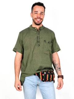 Camisa hippie de manga corta, para comprar al por mayor o detalle  en la categoría de Ropa Hippie y Alternativa para Hombre | ZAS Tienda Hippie.[CMEV07]